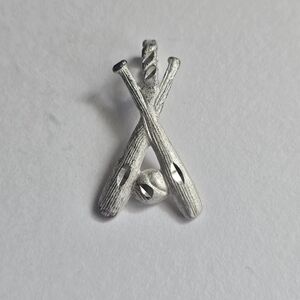 Silver Baseball Bat and Ball Pendant Charm 925 Sterling Silver